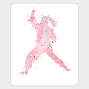 Karate Girl Watercolor Martial Arts Enthusiasts Gift Sticker